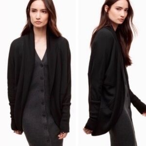 Aritzia Wilfred Black Diderot Cocoon Cardigan Sweater, Size XXS